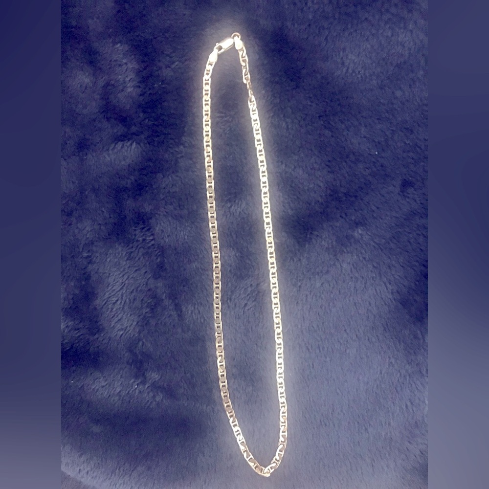 17 inch necklace, Flat Link Anchor, 925